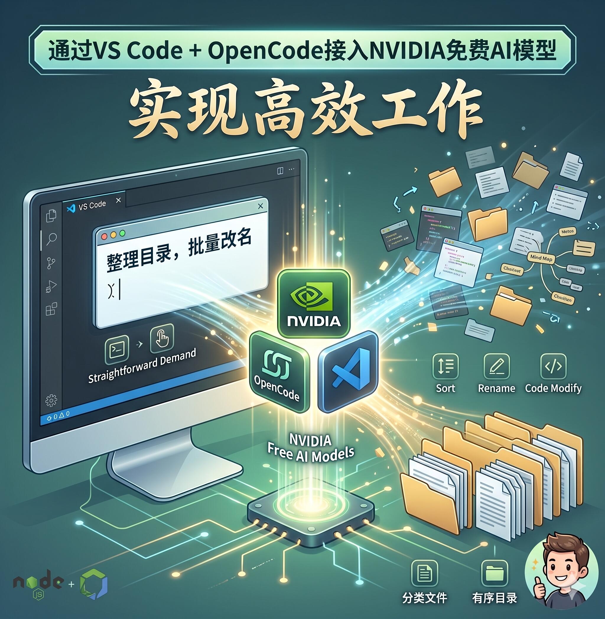 Featured image of post 通过Vscode+Opencode接入Nvidia的免费AI模型实现高效工作